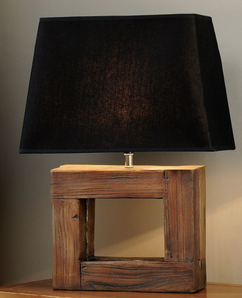 lamp, wooden, rustic